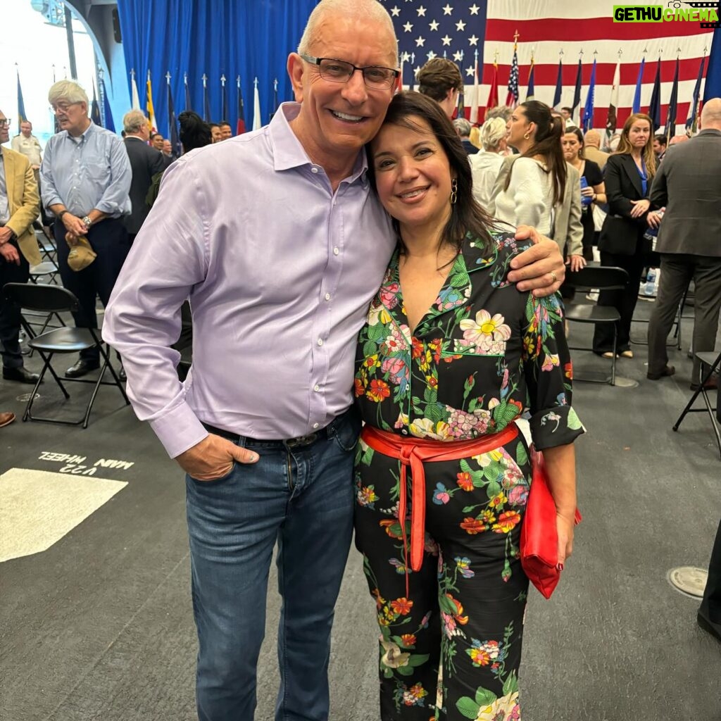 Ana Navarro Instagram - Was honored to attend a reception on the @ussbataan celebrating the first #fleetweek in Miami. It’s always inspiring to see the young men and women serving our country. The @secnav is Carlos Del Toro. He & his family came here fleeing the Castro regime when Carlos was 10 months old. He went on to serve honorably in the Navy for more than two decades. President Biden appointed him the first Cuban-American Secretary of the Navy. Also got the chance to see my friend, @chefirvine who always shows up for our Americans in uniform. There are over 7,000 sailors and marines in Miami this week. I hope we’re making them feel welcome.