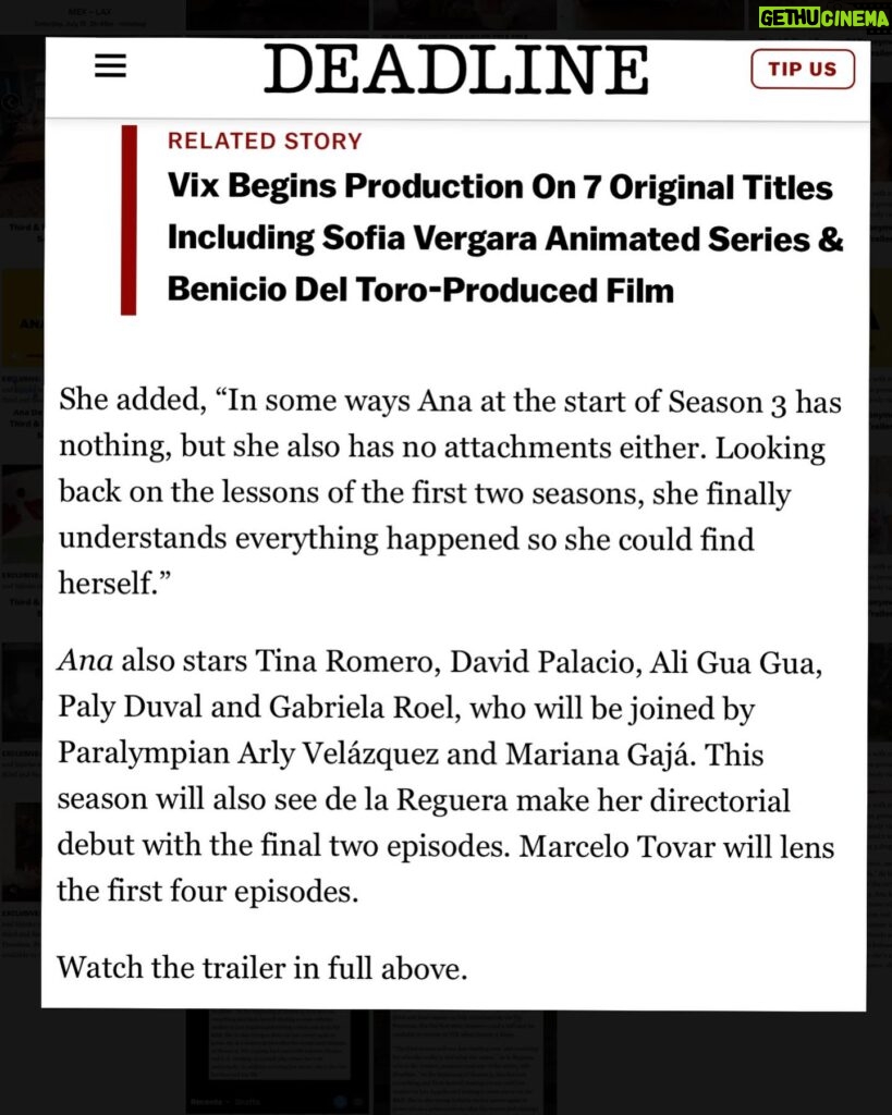 Ana de la Reguera Instagram - Season 3 of @analaserie 🤩Premieres july 12th @vix in the US and Puerto Rico and in @primevideo on the rest the f the world! Thank you @deadline @socialrosy for always supporting the show!!! ☄️❤️🙏
