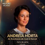 Andréia Horta Instagram - Com imensa alegria recebi a notícia de estar indicada no Melhores do Ano do @domingao como melhor atriz de série por Dona Araci em As Aventuras de José e Durval que está no @globoplay Personagem tão bonita de fazer… Mais uma parceria com @hugoprata que dirigiu o filme Elis. Foi precioso estar em cena com esse elenco! Dona Araci foi a mãe de Chitãozinho e Xororó @chxoficial que entre tantas dificuldades que passou na vida sofria do que todos chamavam de crise dos nervos sendo internada em hospitais psiquiátricos tantas vezes no decorrer da vida até que chegasse seu devido diagnóstico. Uma personagem que me convidou a conhecer silêncios delicados e uma força fascinante e em que a palavra mãe ganhou novos sentidos cintilantes em mim. Alegria estar ao lado nesse prêmio de tantos artistas que admiro!!! O mais lindo de tudo é quando o trabalho encontra o seu coração. 💚🤍💛🩵🌿🤸‍♀️🙏 A votação está aberta!!!