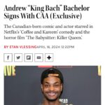 Andrew Bachelor Instagram - NEW CHAPTER!! Let’s goooo! CAA ❤️❤️❤️🔥🔥🔥 @creativeartistsagency
