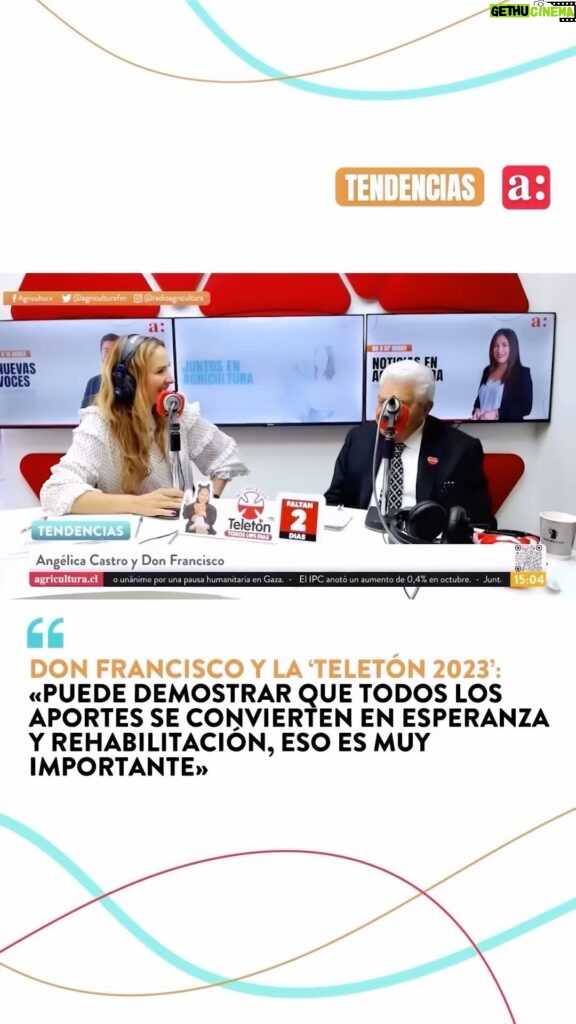 Angélica Castro Instagram - Tuvimos un gran invitado en Tendencias ayer! Nada más ni nada menos que el grande @donfranciscotv toda mi admiración! Ahora necesitamos todos ponernos la comisura de Chile!! Todos unidos aportar en esta Teleton 10 y 11 de Noviembre!! VAMOS CON TODO CHILE!! ❤️❤️❤️🌻