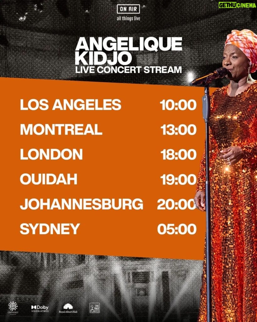 Angélique Kidjo Instagram - Get ready for the party of the year tomorrow! 🎊 @AngeliqueKidjo x @OnAirEvents are bringing the @RoyalAlbertHall into your homes. Join us from anywhere in the world on Tues 12 Dec for the live watch-along, or stream on demand any time with unlimited replays. #AngeliqueKidjo #OnAir