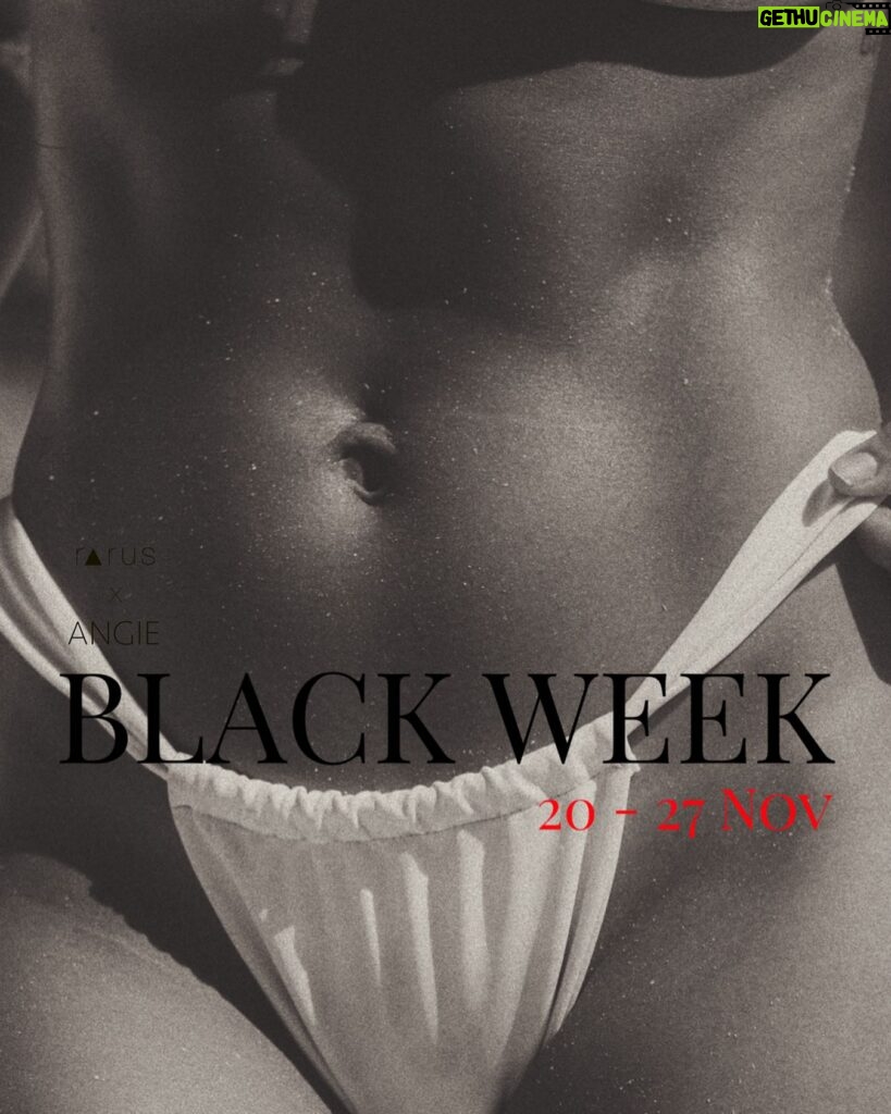 Angie Costa Instagram - BLACK WEEK @rarus.shop ⭐️ Quem usar o código “blackweekdaangie” tem 50% de desconto em todos os bikinis da minha coleção! Aproveitem!!! O cupão só está disponível até dia 27 de Novembro!