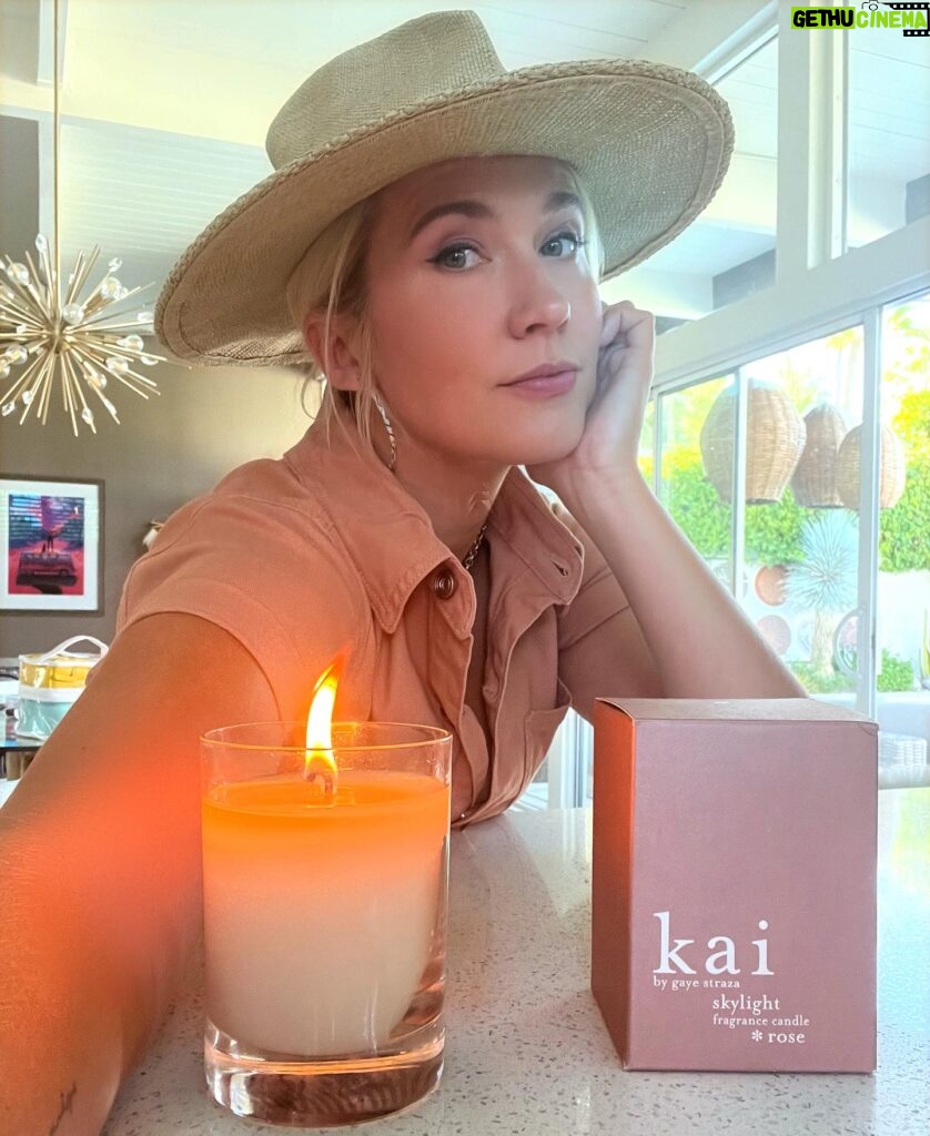 Anna Camp Instagram - When your favorite candle matches your favorite jumpsuit and both help you relax 🥀🧘🏼‍♀️@kaifragrance