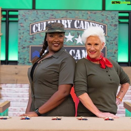 Anne Burrell Instagram - It’s getting serious-ish in boot camp!!! Check out a new ep of #worstcooks tonight on @foodnetwork !!! @mastercheftd and I are going to whip our recruits into shape!!! #rockingredstars #ilovewhatido #luckygirl
