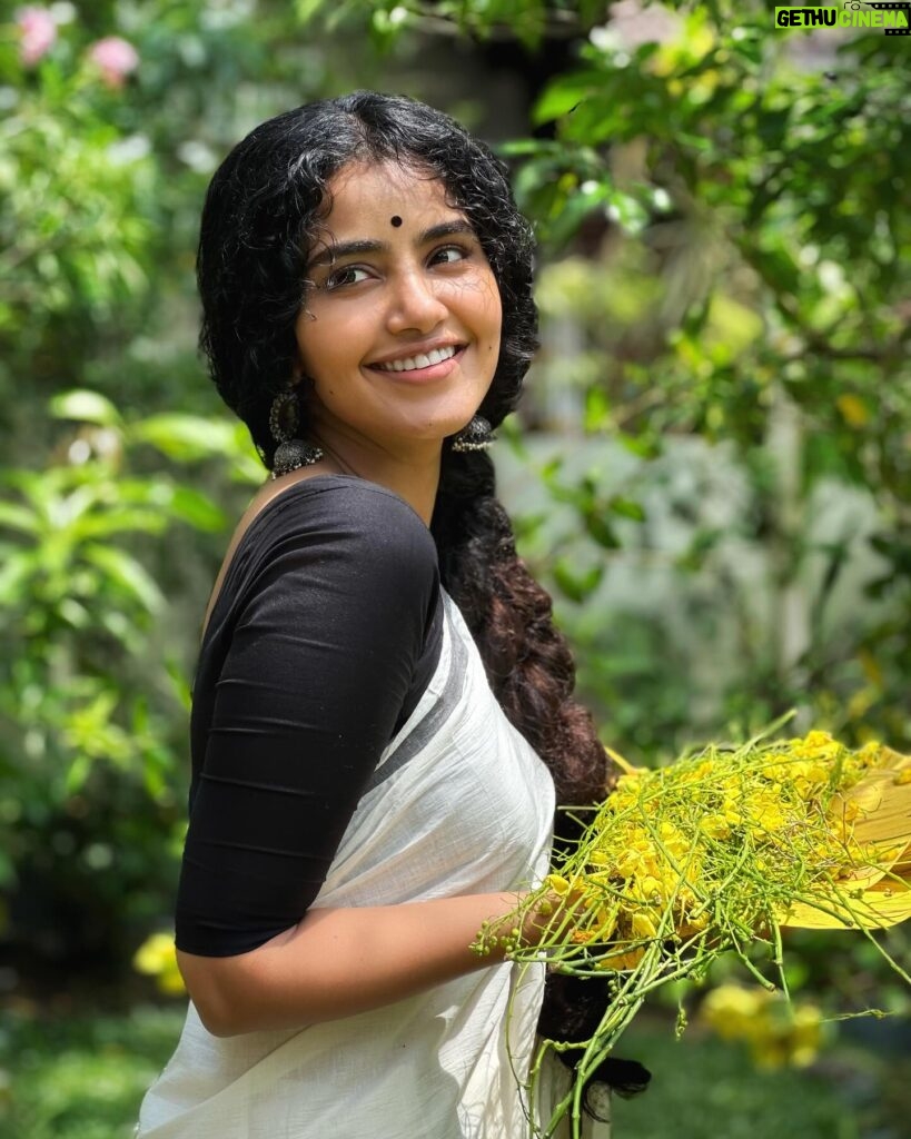 Anupama Parameswaran Instagram - എല്ലാവർക്കും എന്റെ ഹൃദയം നിറഞ്ഞ ‘വിഷു’ ആശംസകൾ... 🌼🌼🌼 Happy Vishu 😇 PC @akshayeparameswaran Organised by @parameswaranerekkath Styling @sunithaparameswaran75 😂😂😂