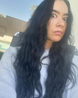 April Jeanette Mendez Instagram - my natural hair and larry wanted a moment, both are quite frizzy