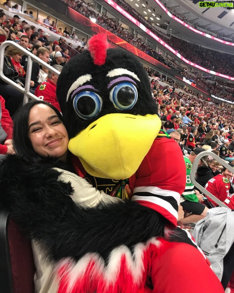 April Jeanette Mendez Instagram - I came to the game for the snacks but left with a new best friend. @nhlblackhawks