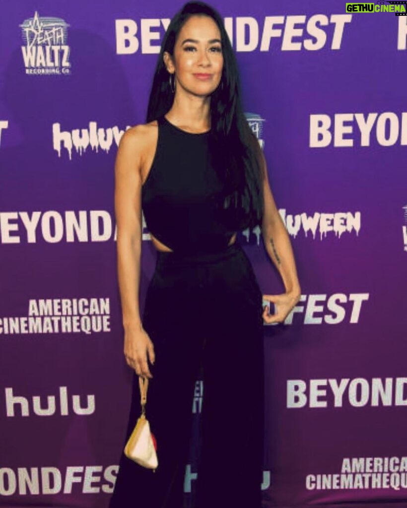 April Jeanette Mendez Instagram - Thanks to #BeyondFest for having us and playing the Mister’s movie #GirlontheThirdFloor! It was unreal. I was equal parts proud, terrified, and supremely grossed out. Also yes my handbag is a sandwich and I will not shut up about it because snacks are clearly very important to me.
