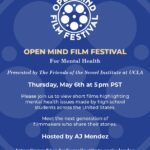 April Jeanette Mendez Instagram – Honored to host the Open Mind Film Festival for Mental Health by @uclafriendsofsemel! Thursday May 6th at 5pm PST! 

High school students from around the country made short films about the mental health issues most important to them and I can’t wait for you to meet these brave storytellers! Go to friendsofsemelinstitute.org or @openmindfilmfestival for more info.