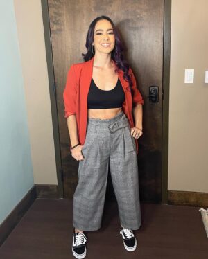 April Jeanette Mendez Instagram - Our wonderful hair & makeup team blesses me with the confidence to be a super dick on national tv again. 

Thank you @makeupartistkenia @alexhairdesigns @adriana.v.garcia and Cassandra for being goddamn wizards and making this shy weirdo feel awesome. @wowsuperheroes