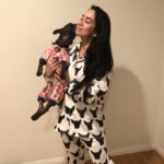 April Jeanette Mendez Instagram - I’ve officially devolved into a crazy dog lady. Thank you @FoxSports Annelle Despaignes & Jacob Ulman for blessing me with Larry pajamas and Larry with cookie pajamas. I guess I have to watch sports now.