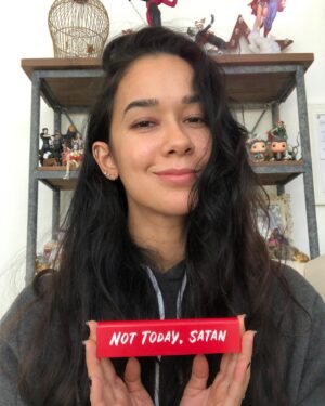 April Jeanette Mendez Instagram - When do I plan on changing out of these sweats or brushing my hair?