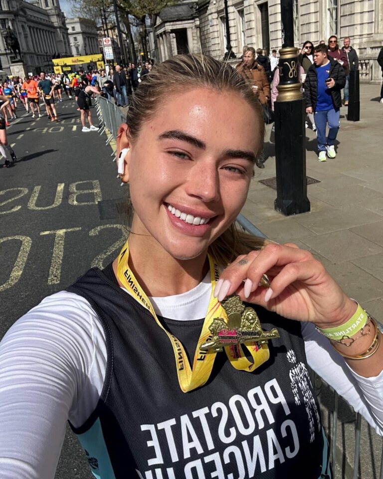 Arabella Chi Instagram - Still buzzing off todays energy , the support and the atmosphere of the crowd while running the @londonlandmarkshalf is a feeling I will never forget 🏃🏼‍♀️. At times it was hard but I was just thinking of everyone that has donated and exceeded my target helping me raise £2500 to the amazing @prostatecanceruk charity ✨