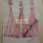 Araceli González Instagram - Araceli González por Atelier Pucheta eligió a la firma para destacarse en un gran vestido de corte evasé con corsetería clásica de cortes geométricos que define su figura y contrasta con un color un pleno colorado en Memori totalmente percalinado y forrado en seda con una falda más de 6 metros de arrastre aportando total dramatismo.