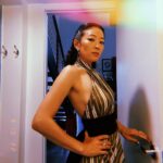 Arden Cho Instagram - Got all glammed up for the @toryburch @glamourmag lunch celebrating the amazing women nominated for Emmy’s! Now I’m off to NY! See ya in the big 🍎