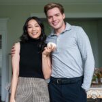 Arden Cho Instagram - Swipe to see the true behind the scenes of this photo @domsherwood can’t believe they actually caught us both smiling at the same time hehehe #silly #setlife #PartnerTrack #Murphy #Ingrid