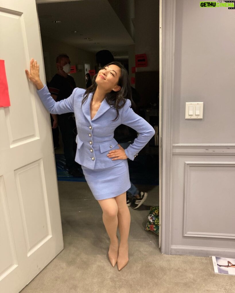Arden Cho Instagram - Continuity checks, late nights filming #PartnerTrack, the infamous dress montage we barely got @julieannerobinsondirector I was READY 😘… thanks for sending me these @babycaro_lion not sure why I’m always doing 🤷🏻‍♀️ it’s all a blur… if you want us to do it again. Go tell the mothership @netflix to #RenewPartnerTrack