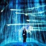 Arden Cho Instagram - I got to be a part of ART! How magical is this??? Special thank you to @ghani.teamlab for this amazing private tour! 🕊️Definitely one of the highlights of our Japan trip!