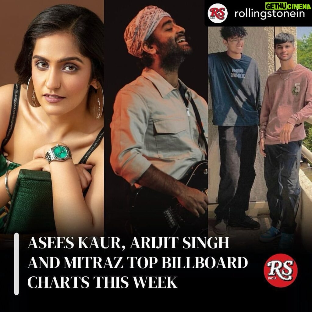 Asees Kaur Instagram - Thank you 🙏🏻 !! Super humbled 💓 @repost via @rollingstonein