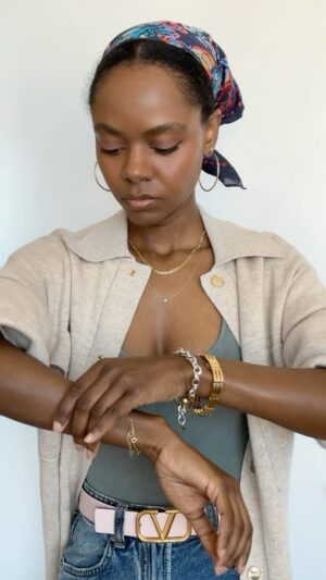 Ashleigh Murray Instagram - Two things about me: I love a good gold stack and I’m gonna always Ashleigh in the end

@movado 🥀