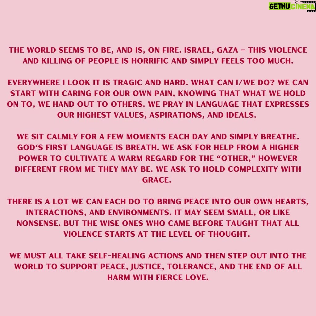 Ashley Judd Instagram - We must all take self-healing actions and then step out into the world to support peace, justice, tolerance, and the end of all harm with fierce love.