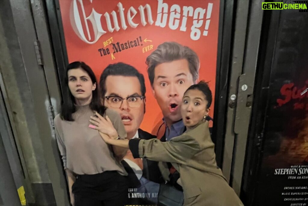 Ashley Park Instagram - Ahhhh an absolute joyful honor to return to the Broadway stage for 10 sec in @gutenbergbway… i could never have imagined a few years ago that I’d get to stand between these iconic and true LEGENDS of comedy, heart, and live theatre: @andrewrannells @joshgad. You are supernova performers and I’m so lucky to call you friends, truly #gutenbergbway is a MASTERCLASS. Loved getting to laugh my butt off in the audience with my sweet @alexandradaddario @noramkirkpatrick and Bravo to everyone involved esp genius @alextimbers @scottpaskstudio @mckmurphy ❤️❤️ thanks for letting me play and eat dreams with you!