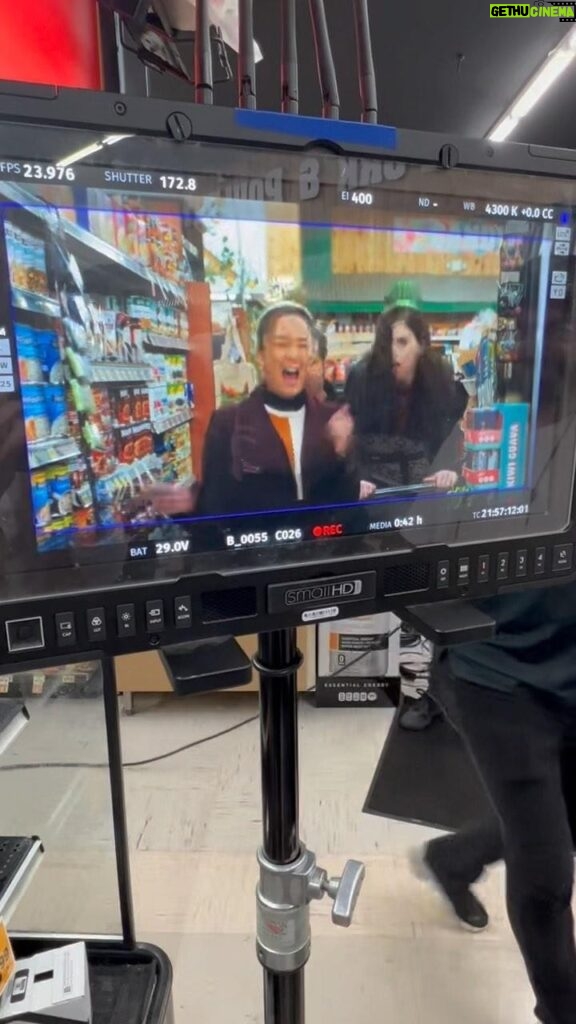 Ashley Park Instagram - Well, we just wrapped Production on a truly special film with a truly extraordinary cast. One thing I learned about one of my cast members during this beautiful process, however, is that she scares easily. So, I decided to surprise my dear friend and brilliant co-Star @ashleyparklady by showing up at a supermarket without her knowing, to give my final farewell. My heart breaks that poor @alexandradaddario was collateral damage. But such is life. Also, terribly sad that my buddy @daveeddiggs wasn’t there to witness this as he wrapped a day early. Enjoy.