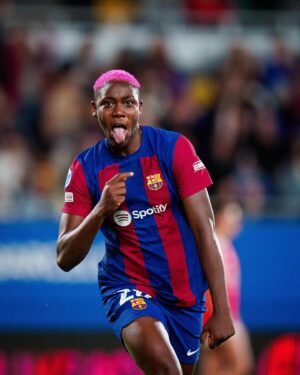 Asisat Oshoala Instagram - Football is an ART.  Enjoyed that one 😘#ChampionsLeagueNight #Alhamdulilah