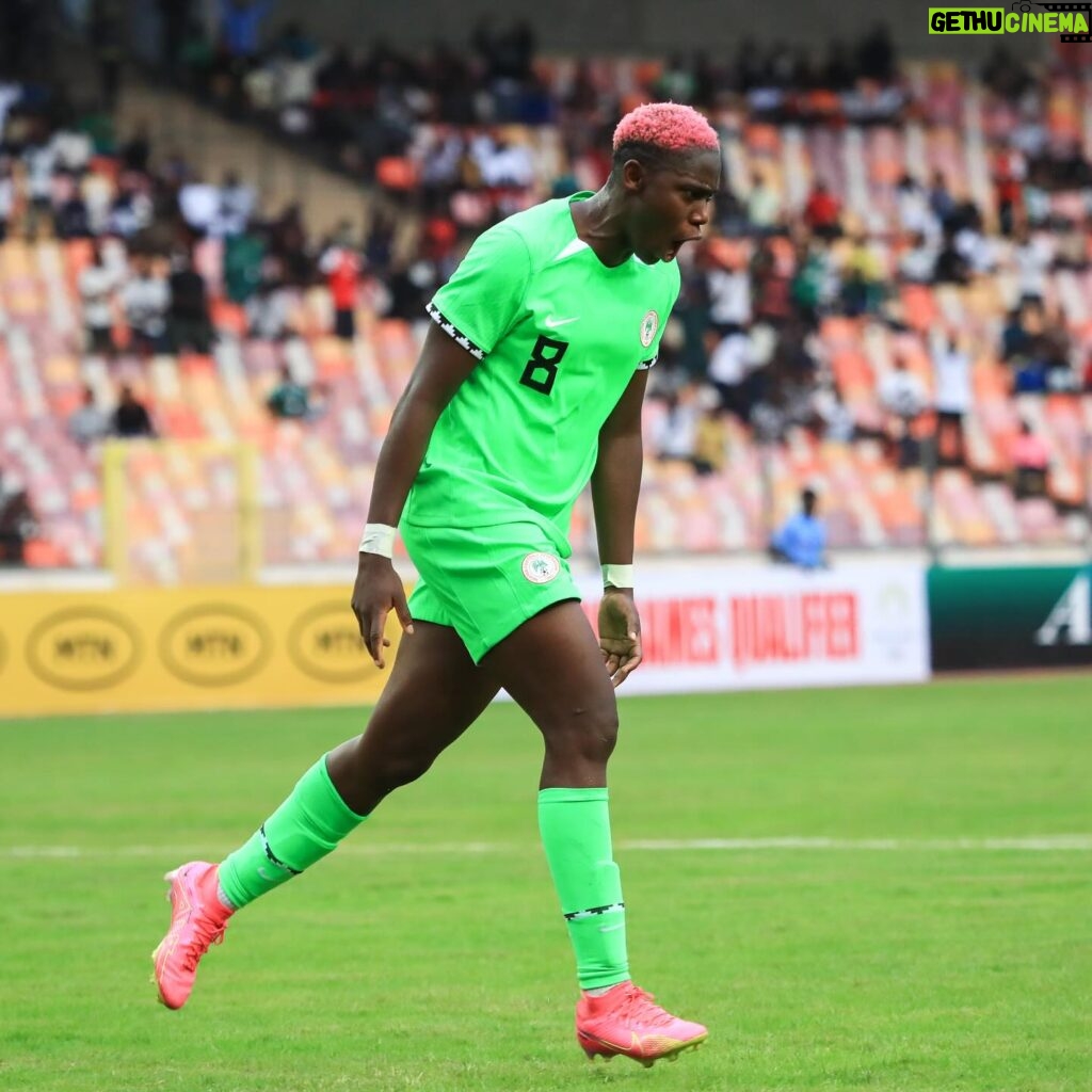 Asisat Oshoala Instagram - Alhamdulilah ….unto the next round 🙏🏾🙏🏾🇳🇬🇳🇬🇳🇬