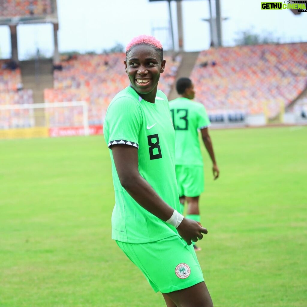 Asisat Oshoala Instagram - Alhamdulilah ….unto the next round 🙏🏾🙏🏾🇳🇬🇳🇬🇳🇬