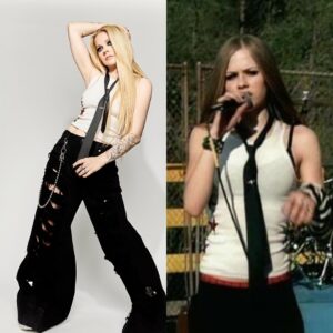 Avril Lavigne Instagram - 22 Years Later and my ‘Complicated’ tank top and neck tie still fit! Announcement tomorrow at 10am ET 🤘🏻