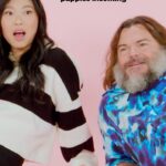 Awkwafina Instagram - “What a sweet petunia!” 🫶 🐶 Jack Black and Awkwafina: The Puppy Interview out now! Puppies are adoptable! @pupculturerescue #JackBlack #KungFuPanda4