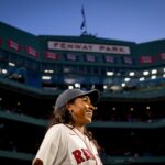 Ayo Edebiri Instagram - some people aren’t going to want to hear this but I don’t care. I’m going to say it. Ball is life. Ball is literally life. THANK YOU @redsox I love you sm this was maybe the coolest night of my life Bonus pic from when I was supposed to do this yesterday and it rained okayBYE