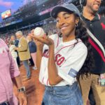 Ayo Edebiri Instagram - some people aren’t going to want to hear this but I don’t care. I’m going to say it. Ball is life. Ball is literally life. THANK YOU @redsox I love you sm this was maybe the coolest night of my life Bonus pic from when I was supposed to do this yesterday and it rained okayBYE