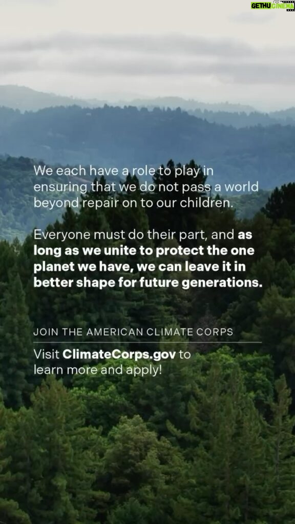 Barack Obama Instagram - This Earth Day, let’s protect the only planet we’ve got by taking action in the fight against climate change. One way to do that is through @POTUS’s American Climate Corps, which will provide opportunities for thousands of young people to gain skills and find good-paying jobs tackling climate change in their communities. States across the country are launching their own programs for folks who are passionate about leaving the planet better than they found it. If that sounds like you or someone you know, check out ClimateCorps.gov to learn more and apply.