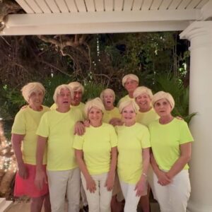 Barbara Corcoran Instagram - My best friends surprised me for my birthday dinner all dressed like me! I’d say 75 is looking good… on all of us! 🤣❤️