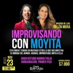 Belén Mora Instagram – HOLA !! Hoy la @moyitamamut me invito a improvisar en el Gran Refugio!!! 
🖤🖤 ENTRADAS EN @comediaticket