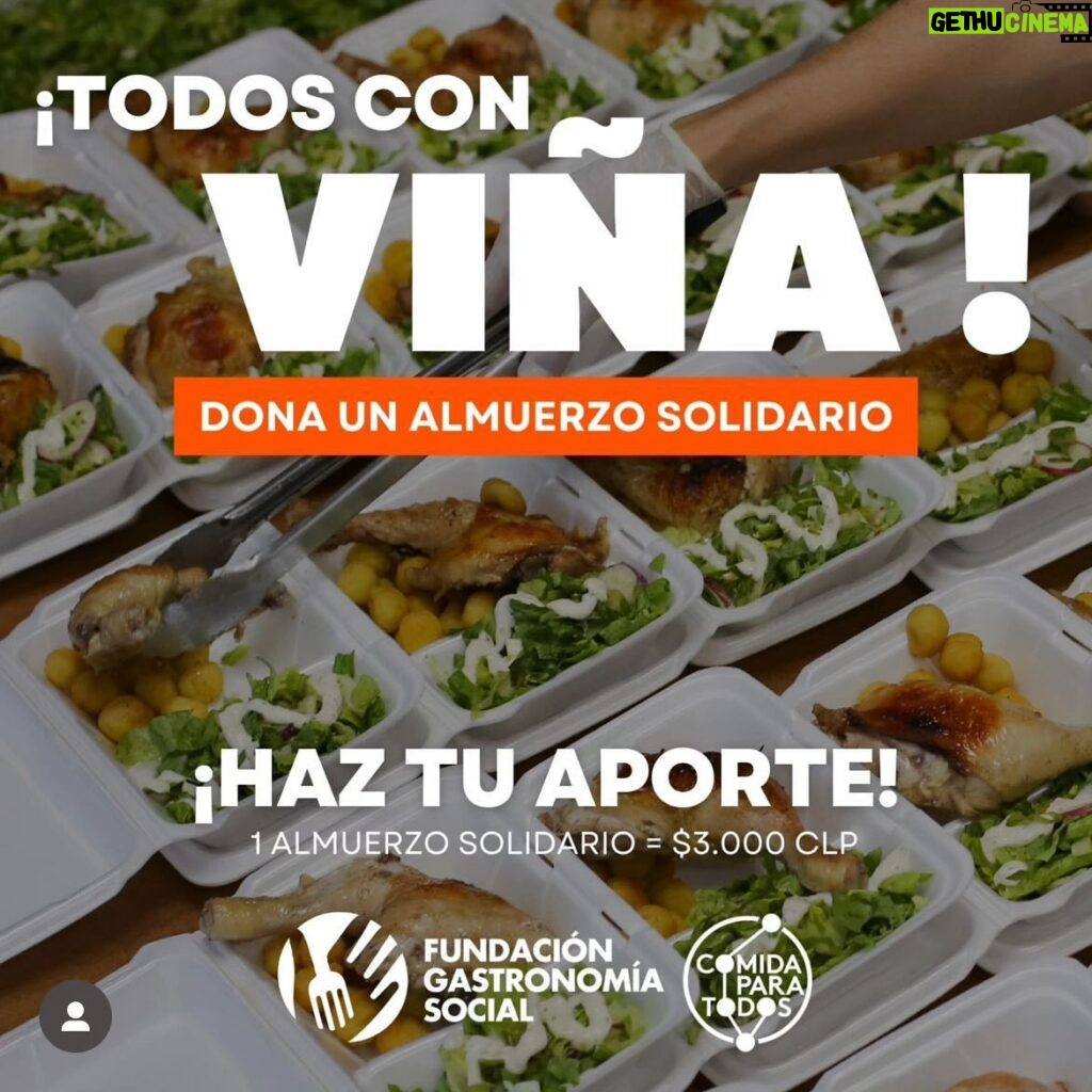 Belén Mora Instagram - Viña del Mar nos necesita a todos unidos para enfrentar la terrible catástrofe que el fuego está provocando en las miles de familias y hogares arrasados. Nuestra misión será entregar 400 almuerzos diarios, saludables, de calidad y llenos de amor para las familias afectadas y los voluntarios que estarán en terreno para apoyar a retirar escombros. Juntos hacemos la receta para ayudar, alimentar y abrazar a quienes más lo necesitan. Por eso te necesitamos ahora. ¿Cómo nos puedes ayudar? : 1. Donando tu aporte en dinero para almuerzos solidarios a través @gastronomia.social 2. Si quieres ser voluntario escríbenos a voluntarios@gastronomia.social 3. Si eres empresa y quieres hacer una donación económica, o en alimentos o en insumos, escríbenos a info@gastronomia.social EN MIS HISTORIAS ESTA EL LINK PARA DONAR!!! SUBANLO Y COMPARTANLO