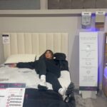 Belle Hassan Instagram - WE ARE FINALLY GETTING A NEW BEDDDDD 😱😱 Thank you to @nimbusbeds beds for letting us come down and test out all your amazing beds!! We can’t wait to show you our bed when it’s hereeeee 🤍👏🏼