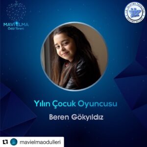 Beren Gökyıldız Instagram - #Repost @mavielmaodulleri with @get_repost
・・・
Beren Gökyıldız, Oyunculuk kariyerine ilk olarak Fox TV ekranlarında yayınlanan Kocamın Ailesi dizisiyle başlamış, sonrasında kariyerine birçok dizide rol alarak devam etmiştir.🌟

Küçük yaşına rağmen oldukça başarılı bir performans sergileyen ekranların sevimli yüzü Beren Gökyıldız, Mavi Elma Ödül Töreni’21’de “Yılın Çocuk Oyuncusu” ödülünün sahibi oldu! 🏆💙 Teşekkürler🙏 @mavielmaodulleri