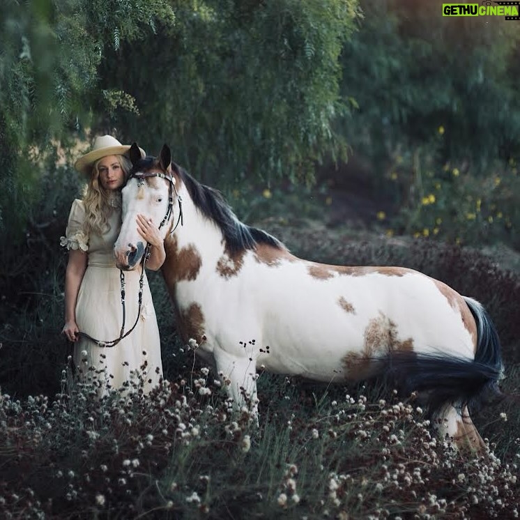Beth Behrs Instagram - “I fell in love with Belle. She’s a paint mare, half BLM Mustang and half Quarter Horse. She was rescued with her mom one Christmas morning by Blue Apple Ranch from a domestic violence/animal abuse situation. She has taught me so much and is truly one of the best parts of my life.” Click the #linkinbio to read @bethbehrs’ cover story on the COWGIRL App✨ Photographed exclusively for COWGIRL by @abbylinne #BethBehrsCOWGIRL #iamcowgirl #cowgirl #cowgirlmagazine #western #westernlifestyle #westernfashion #horse #horses #ranchlifestyle #rodeo #ranch