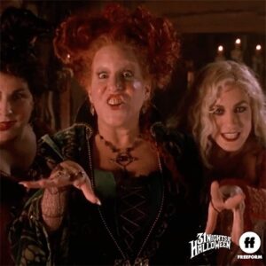 Bette Midler Instagram - It's just a bunch of hocus pocus, literally! 

Catch the film tonight at 8pm ET on @freeform @31nightsofhalloween and then join your 3 fav witches 10/30 at 8p ET for a virtual event benefiting @nyrp, link in bio #NYRPHulaween