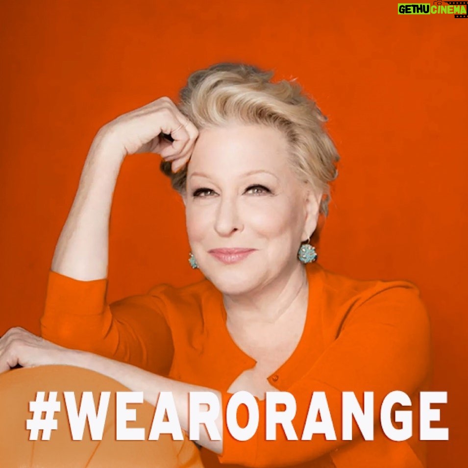 Bette Midler Instagram - Join me this National Gun Violence Awareness Day in calling attention to the gun violence crisis that claims more than 110 lives and wounds more than 200 others daily. Wear orange and share your pic on social media with the #WearOrange hashtag! wearorange.org