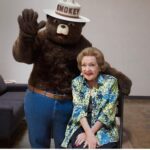 Betty White Instagram - We’re heading into summer - bbqs, camping, all kinds of fun! Here’s Betty with Smokey - reminding you to be safe and responsible this summer! Protect our forests and wildlife :). And have a wonderful holiday weekend.
