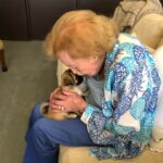 Betty White Instagram - I mentioned in a previous post that after Betty’s beloved golden retriever, Pontiac, passed away she didn’t want to bring another pet into her home because she didn’t want to eventually leave someone behind. But, that didn’t stop her from spending lots of time cuddling fur babies. Sophie, my 2nd dog, was the official office mascot for quite awhile. You’ll see how tiring a day can be when you spend it being kissed by Betty White… ❤️🐶