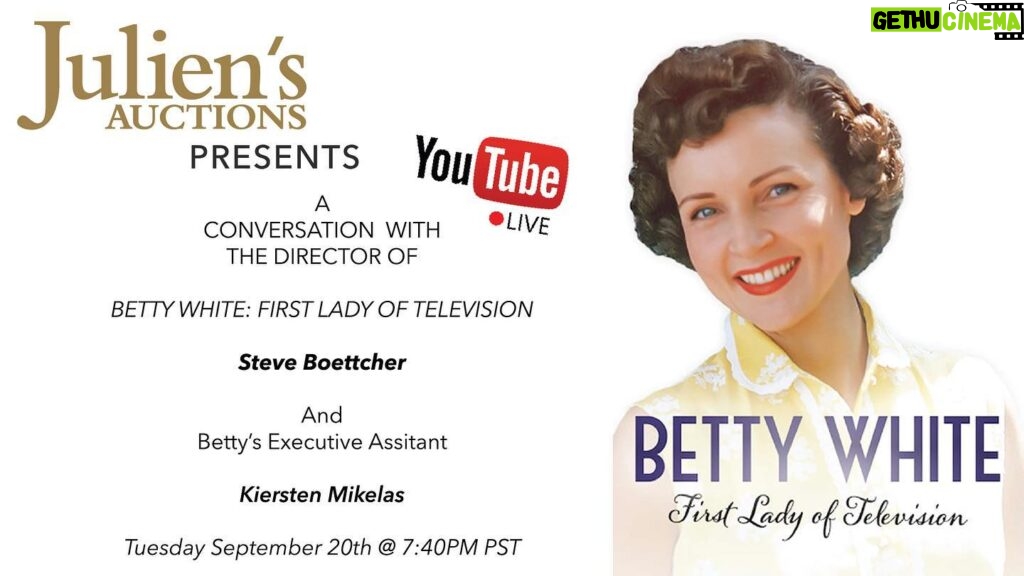 Betty White Instagram - For those who have asked, you can tune in to the livestream tomorrow night. Link in bio.