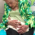 Betty White Instagram - Happy Easter! Happy Spring! Found a picture of Betty chatting with a Bunny on the occasion of her 98th birthday 💜🐰