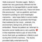 Betty White Instagram - Hi everyone! 🦆🦆🦆
