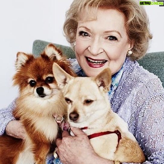 Betty White Instagram - A favorite - this was a great photo shoot. Happy “Pawgust” :)